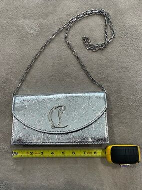 Christian Louboutin Silver Metallic Chain Shoulder Bag